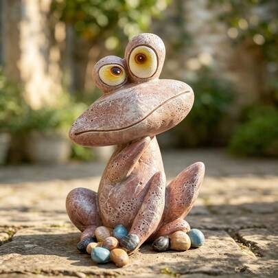 New Cute Big-Eyed Frog Resin Statue, Weather-Resistant & Sun-Proof Outdoor Garden Decor, Whimsical Cartoon Frog Figurine For Yard, Lawn, Patio, Balcony, Home Desk Decoration, Unique Housewarming Gift For Gardeners And Plant Lovers