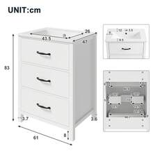 61 X 47 X 83, Freestanding Vanity, Fully Painted, Three Drawers, Soft-Close Slides, Single-Piece Ceramic Sink, White. - 1 - View 2
