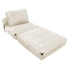 Modern Single-Seater Sofa With Integrated Storage And Elegant Tassel Details For A Cozy Home Space - 白色 + 法蘭絨 - 查看 6