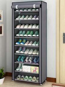 1pc Dust-Proof Shoe Rack With Cover, Space-Saving Storage Shelf, Improve Space Utilization, Sturdy And Stylish Structure, Easy To Assemble And Disassemble, Portable, Suitable For Living Room, Bedroom, Entrance, Office, Home, Multi-Layer Storage, Holiday Gift - Multicolor - View 5