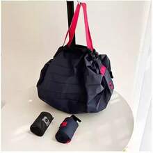 1pc New Foldable Shopping Bag, Accordion Pleated Quick-Fold Storage Lightweight Portable Nylon Bag - Multicolor - View 2