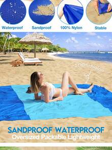 Portable Folding Beach Mat/Picnic Blanket/Outdoor Mat – Lightweight, Waterproof, Moisture-Proof And Sand-Proof, Suitable For Camping, Picnic, Travel And Beach, Includes Storage Bag - C - View 9