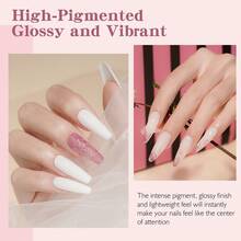 NOCIS Dip Powder Nail Kit - 4 Color Starter Set With Nude, Pink, Glitter & White, Plus Base, Top Coat & Activator Liquid, Nail Buffer, Brush & File - Acrylic Dipping System For DIY Manicure, Unscented, No Power Needed. - Multicolor - View 7