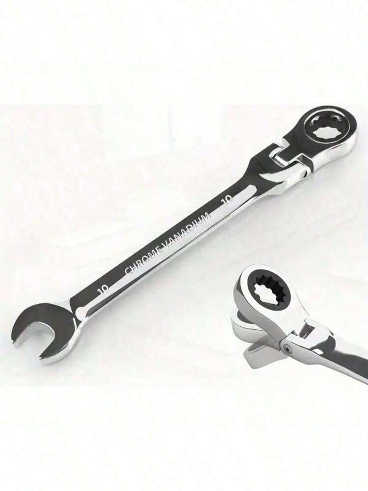 Ratchet Wrench! Open-End Wrench And Socket Wrench, Made Of Durable Metal. Suitable For Car Repair, Component Assembly And Electrical Maintenance - A Versatile Tool. - Adjustable Head Ratchet Wrench - View 4
