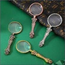 Kaca Pembesar Vintage 3X, Gaya Retro, Pola Indah, Pegangan Anti Selip, Portabel, Cocok Untuk Pelajar dan Lansia, Warna Perunggu, Kaca Pembesar Genggam untuk Membaca - Kaca pembesar retro - View 3