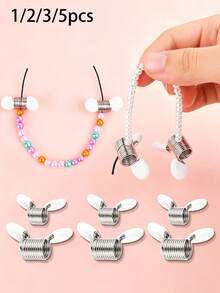 Bead Stopper Spring Clamp, Jewelry Making Bead Stopper, Spring Bead Clamp With White Handle, Creative Wire End Bead Clamp, Jewelry Making Tool To Prevent Beads From Falling, Suitable For Handmade Bracelets And Necklaces - Multiple Styles - View 9