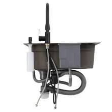 YUNRUX Kitchen Sink, Sink With Inner Bowl, Black Sink With Pull-Out Faucet Black - 黑色 - 查看 4