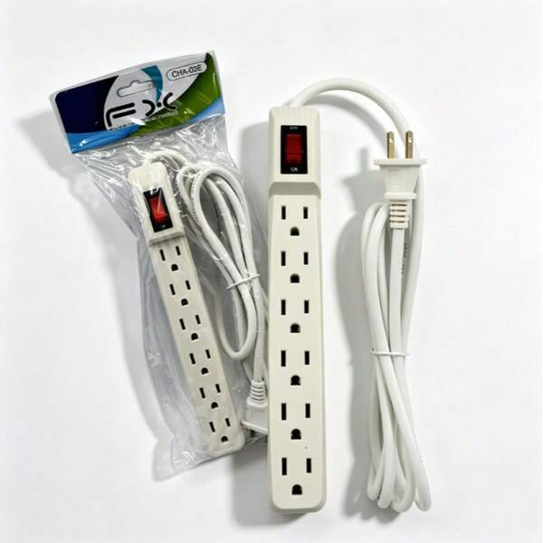 Regleta multifuncional con apagado central para familias con niños, multicontacto segura que evita riesgos eléctricos, compatible con celulares, laptops, consolas y electrodomésticos pequeños, cable flexible anti roturas