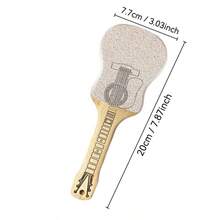 Unique Guitar-Shaped Foot Brush With Natural Bamboo Handle, Portable Handheld Exfoliating Foot Care Tool, Practical Home Daily Foot Care Accessory - Apricot - View 9