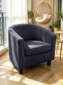 Pet-Friendly Barrel Chair Cover, Elastic Split Design Non-Slip Chair Cover With Removable Cushion, Wrinkle-Resistant Washable Furniture Protector - Multicolor - View 9