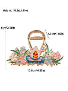 Kawaii Fantasy Magic Large Hair Claw, Floral Rhinestone Castle Wizard Hat Design Metal Hair Claw Accessories For Girls Cosplay - Multicolor - View 9