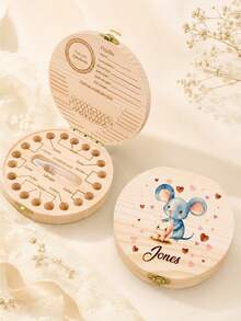 Caja de Diente de Hada Personalizada, Recuerdo de Perfil Lindo, Decoración de Habitación Personalizada, Regalo de Cumpleaños con Nombre Personalizado, Regalo de Halloween Personalizable, Regalo, Caja de Diente de Leche - Estilo A - Ver 4