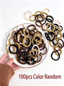 20/50/100pcs Basic Hair Ties, High Elastic Rubber Bands, Minimalist Seamless Hair Accessories Suitable For Women. Fashionable, Comfortable High Elasticity Rubber Rings, Durable, High Tensile Strength Reusable, Can Be Used For Ponytails. This High Elastic Hair Tie Is Very Gentle On Hair, Won't Damage Hair Quality. Suitable For Daily Wear. - Basic Hair Tie - View 18