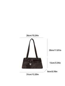 Bolso de axila premium para mujer, nuevo este año, bolso baguette de lujo ligero de nicho, bolso de hombro para ir al trabajo, bolso de hombro vintage - Café - Ver 11