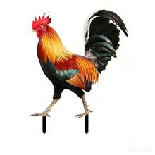 3D Acrylic Rooster Garden Outdoor Decor Creative Yard Ground Stake - B - View 7