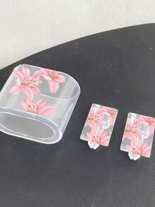 1 Set Pink Cherry Blossom/Tassel Flower/Bow Transparent Charger Protective Case (Compatible With 20W), Compatible With 13/14/15 European Adapter Protective Set 20W Charger With Cable Protective Case Transparent Protective Shell And Cable Protector Cherry Blossom/Tassel Flower Charger Protective Case, Transparent EU Plug Protector, Cable Protector, Charger Accessories - Multicolor - View 7