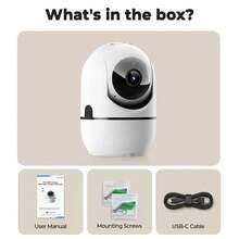 HD 2K Indoor Camera, Security Camera Indoor Pet Camera 360 Degree For Home Security Wireless, Dog Camera Cat With 5G/2.4 GHz WiFi, Baby Monitor With Audio And Video Recording House Cameras,Continuous Recording Nanny Cam For Bedroom - 白色 - 查看 7