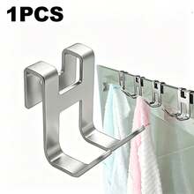 1/4pcs No-Drill Iron Hooks, No-Damage Adhesive Over Door Back Rack, Universal For Bathroom, Kitchen, Cabinet, Hang Towels, Clothes, Bath Balls, Razors, Space-Saving Storage Hooks, Multi-Purpose Removable Adhesive Wall Door Hanger Organizer - View 15