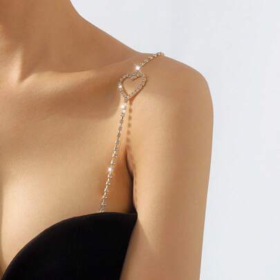 2 Diamond Underwear Adjustable Bra Invisible Shoulder Straps, Bride's Wedding Metal Shoulder Straps