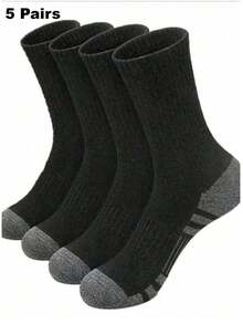 1/5/10/20 Pairs Men's Mid-Calf Socks, Moisture-Wicking, Breathable, Fashionable, Comfortable, Soft, Business & Sports - Multicolor - View 18