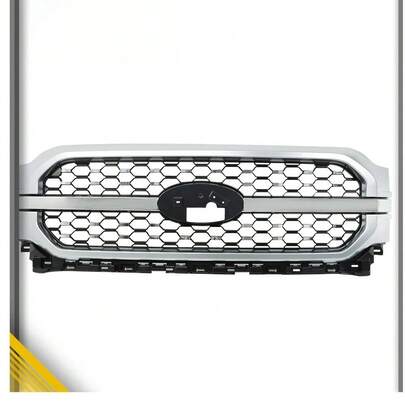 Para F150 2021 2022-2023 Plateado+ Moldura de la Rejilla Superior del Parachoques Delantero
