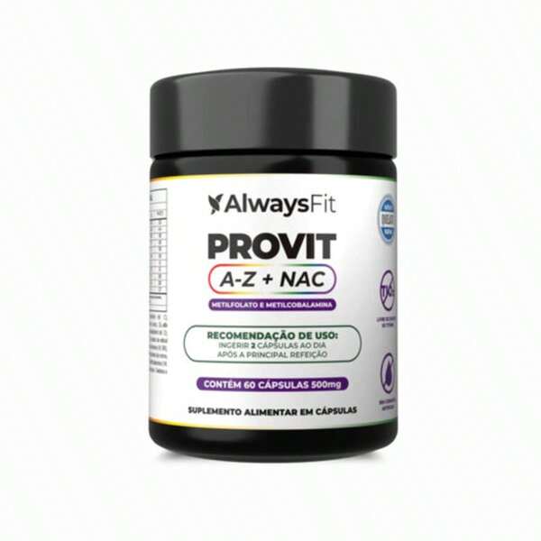 Alwaysfit Multivitamínico - ProVit A-Z + NAC - Fórmula Metilada - 60 Cápsulas