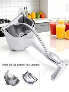 Heavy Duty All-Metal Manual Juicer/Manual Fruit Press, Home Manual Juicer, Suitable For Lemon, Orange, Apple, Cucumber, Melon And Other Fruits, Durable Kitchen Countertop Juicing Tool, Suitable For Home Kitchen, Camping, Picnic Daily Use - Multicolor - View 2