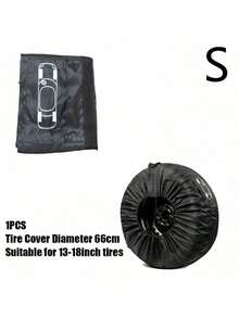 1pc Universal Automobile Tire Cover, Oxford Cloth Car Tire Dust-Proof Storage Bag, Waterproof Dustproof Wheel Tire Dust Cover, Fits R13"-R23" Tire - Black and Red - View 17