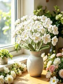 1/5/10束手工鉤編軟花裝飾－人造編織花桌面裝飾，永生花浪漫裝飾，適合母親節、教師節、生日、畢業典禮，精緻DIY人造花，可用於家居裝飾、情人節、聖誕節，送給親人的禮物 - 多色勿忘我 - 查看 16
