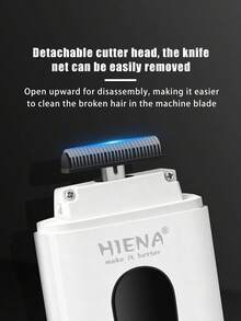 HIENA 多功能電動刮鬍刀 男士往復式刮鬍刀 適合修剪頭髮與面部毛髮附刷子 高品質禮品首選 迷你尺寸方便旅行 - 白色 - 查看 4