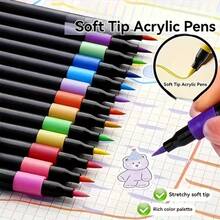 24/80 Colors Acrylic Marker Pens, Suitable For Scrapbooking, Black Paper, Stone Painting, Ceramics, Glass, Wood, Fabric, Canvas Cups And DIY Crafts Professional Use, Multi-Functional Art Tool - Multiple Styles - View 3