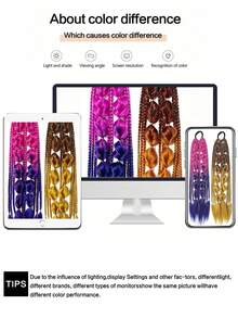 Trenzas de Burbuja Retorcidas de Colores Mixtos Hechas a Mano - Extensiones de Cabello Estilo Vacaciones para Mujeres, Versátiles para Todos los Tipos de Cabello 24 Pulgadas - Multicolor - Ver 10