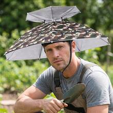 77cm Double-Layer Head-Mounted Umbrella Hat, Hands-Free, Windproof, Sun-Proof, Rain-Proof, Wearable Sunshade Hat, Suitable For Fishing, Gardening, Farming, Beach, Outdoor Work, Camping, And Hiking - Umbrella Hat - View 5