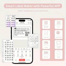 Marklife P50 Pink Inkless Label Maker, Printer Label Termal Mini, Kompatibel untuk Penggunaan Rumah dan Komersial, Cocok untuk Pengorganisasian Rumah, Bisnis, Barcode, Kode QR, Dilengkapi dengan 1 Rol Label 40x30mm (1,57x1,18 inci) - Bubuk stroberi P50 + 1 gulungan ukuran 40*30mm (1,57*1,18 inci) - View 8