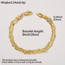 Vintage Minimalist 18K Copper Gold Plated 750 Italian Braided Bracelet, Unisex, Suitable For Daily And Party Wear, Fashionable Layering Accessory - Gold - View 12