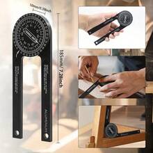 1PC 360° Adjustable Miter Saw Protractor, Precision Angle Finder Measuring Tool, Professional Woodworking Angle Gauge Ruler, Accurate Corner Angle Measuring Instrument For Table Saw, Baseboard, Crown Molding & Trim Cutting Projects - A - View 7