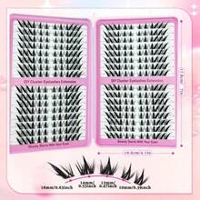 LIMEIKAI 320 Clusters DIY Eyelash Clusters Large Capacity Eyelash Extensions Single Eyelash Natural Thick C Curl 10-16mm Mixed Length Eyelashes - View 3