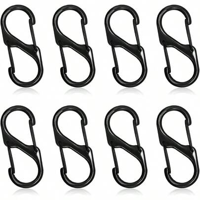 8 Piezas Mosquetones, Mosqueton Llavero, Mosquetones de Zinc Aleación, para Maletas, Bolsos De Montañismo, Bicicletas
