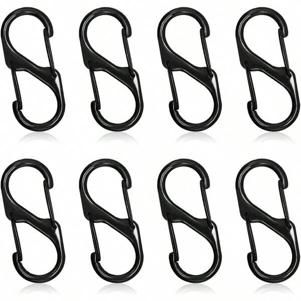 8 Piezas Mosquetones, Mosqueton Llavero, Mosquetones de Zinc Aleación, para Maletas, Bolsos De Montañismo, Bicicletas