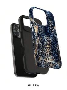 GIIPPA 1件 藍色豹紋、斑馬紋、虎紋拼接設計手機殼，適用於 Phone 17 Pro Max，相容 Phone 16 Pro Max、15 Pro Max、14 Pro Max、11/12/13/14/15/75 Pro Max Plus，韓式高端時尚趣味優雅設計，男女皆宜，聖誕節、情人節、復活節、婚禮季和生日送女友的完美禮物！ - 藍色 - 查看 2