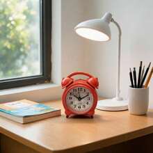 Retro Double Bell Quartz Alarm Clock For Bedrooms And Students - 1PC. - View 1