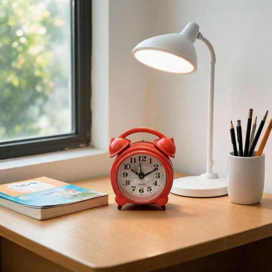 Retro Double Bell Quartz Alarm Clock For Bedrooms And Students - 1PC. - View 1