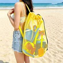 1pc New Beach Bag, Beach Tote, Water Play Mesh Bag, Beach Set, Outdoor Swimming Large Capacity Storage Bag - Multicolor - View 3