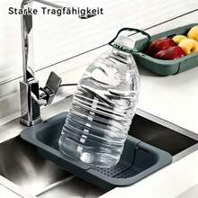An Integrated And Extendable Water Basin Draining Basket, Suitable For Use In The Kitchen. It Can Be Folded And Retracted, Making It Convenient For Storage And Cleaning. - Collapsible Drain Basket/50*20CM/Color Random - View 7