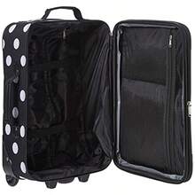 Fashion Softside Upright Lage Set, Expandable, Telescopic Handle, Wheel, Black Dot, 2-Piece 14/19 - Black Dot - View 5