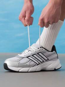 Adidas 男士 2026 春季 TECHNOCHAOS 2000 極簡舒適休閒日常運動跑步鞋 HQ7282 - 白/白/一號黑 - 查看 1