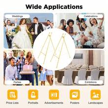 2-Pack Lightweight, Portable Wedding Sign Easel With Adjustable Hooks, Versatile Picture Frame Holder For Wedding, Bridal Shower, Engagement & Table Decor - 2pcs - 查看 7