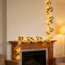 Eucalyptus Leaves And Baby's Breath Artificial Vine, Home Wedding Tabletop Greenery Decoration - White Flowering Vines - View 5