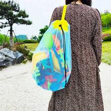 1pc New Beach Bag, Beach Tote, Water Play Mesh Bag, Beach Set, Outdoor Swimming Large Capacity Storage Bag - Multicolor - View 1