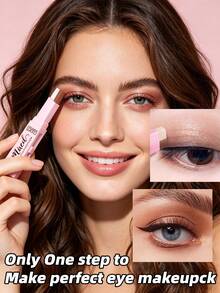USHAS Dual-Color Shiny Eyeshadow Cream, Formula Halus, Riasan Mata Kilau Mutiara Metalik yang Lembut, Tahan Lama, Mudah Dibaurkan, Tidak Menggumpal, Mudah Diaplikasikan, Riasan Mata Kilau yang Dapat Dilapisi, Cocok untuk Tampilan Sehari-hari dan Pesta - #06 Cokelat Kopi Matte - View 4